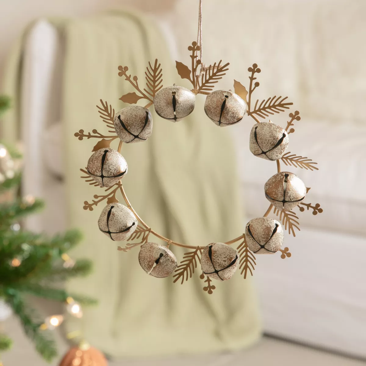 Set di 2 pendenti in metallo (D19 cm) Corona di campanelli Perla