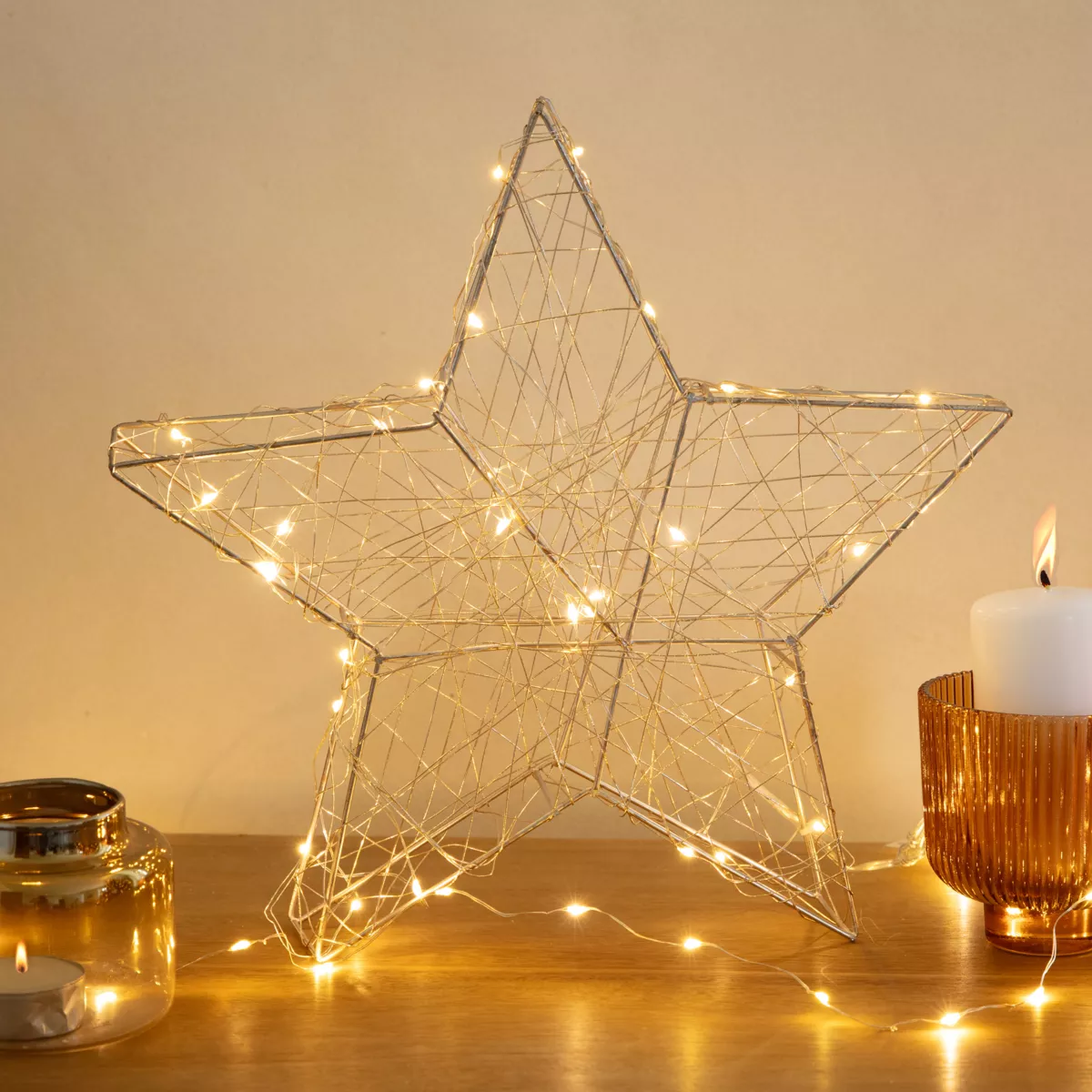 Leuchtstern Clissy batteriebetrieben Warmweiß 30 LEDs - Weihnachtsdeko