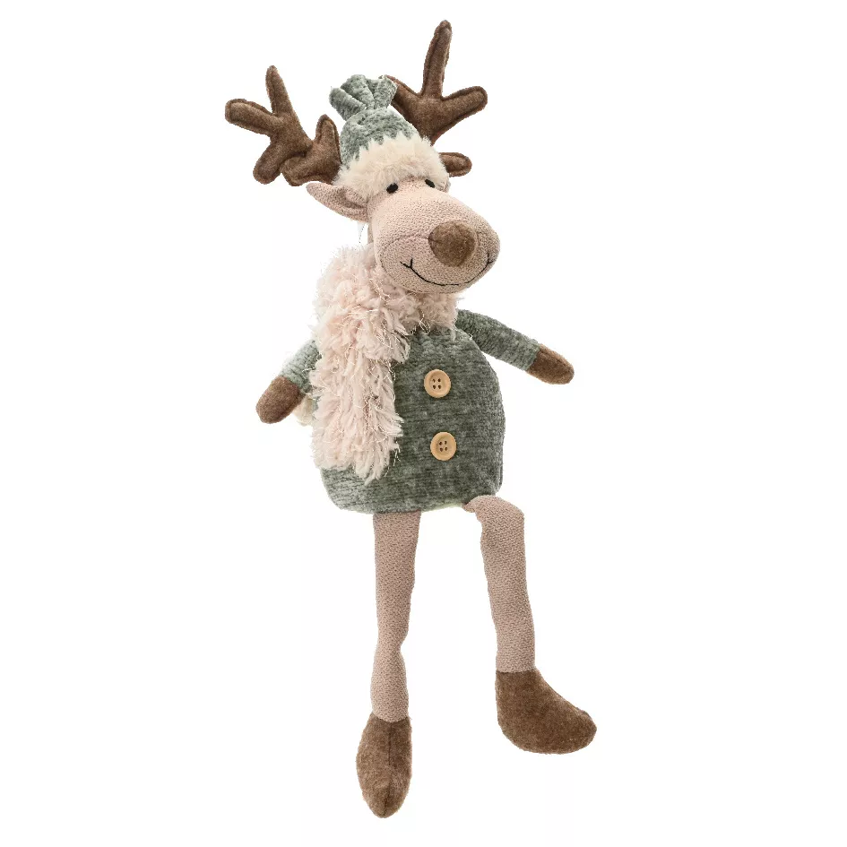 Renna di Natale da sedere (H38 cm) Signor Chic Beige