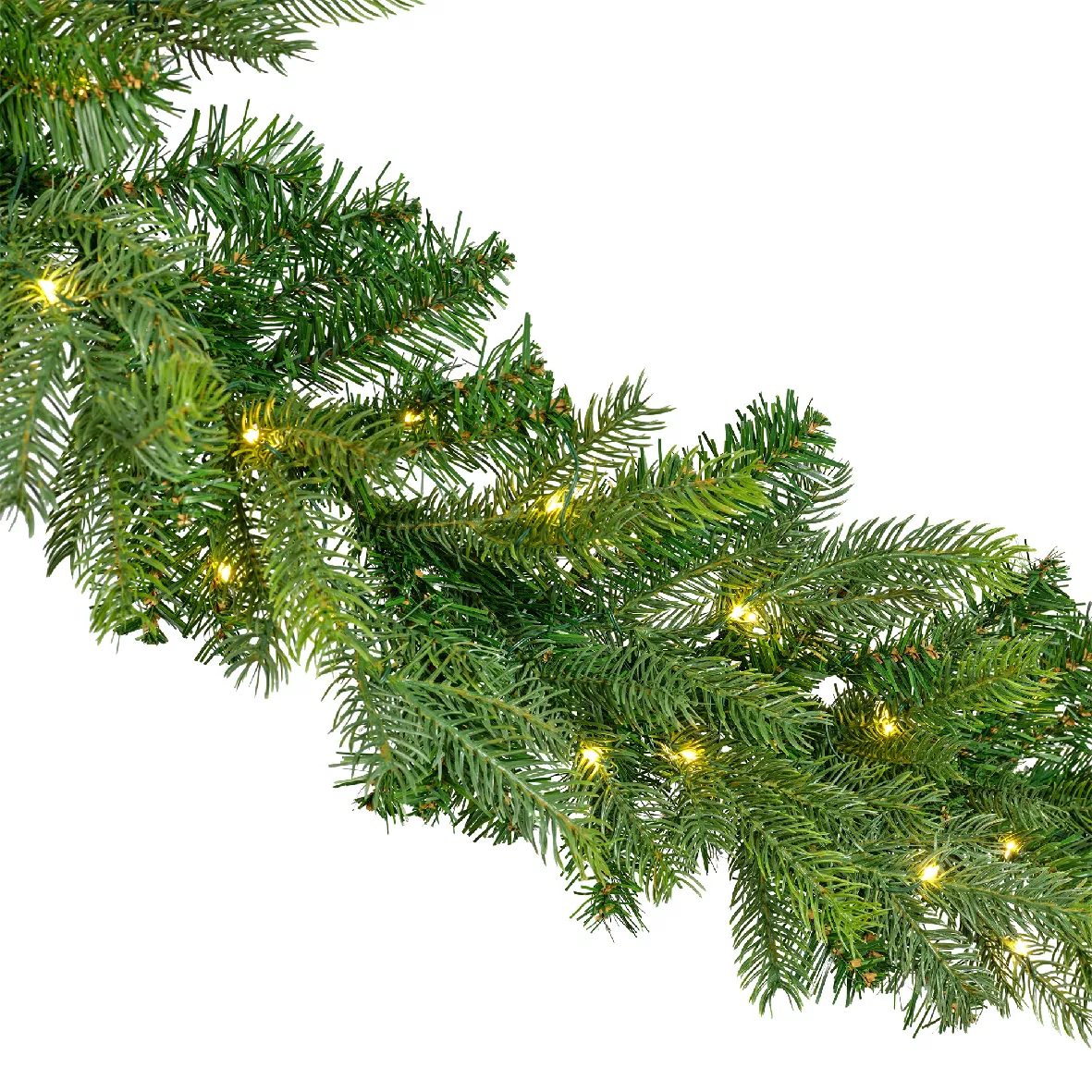 Ghirlanda luminosa per albero a pile (270 cm - D20) Glorious Verde e bianco caldo