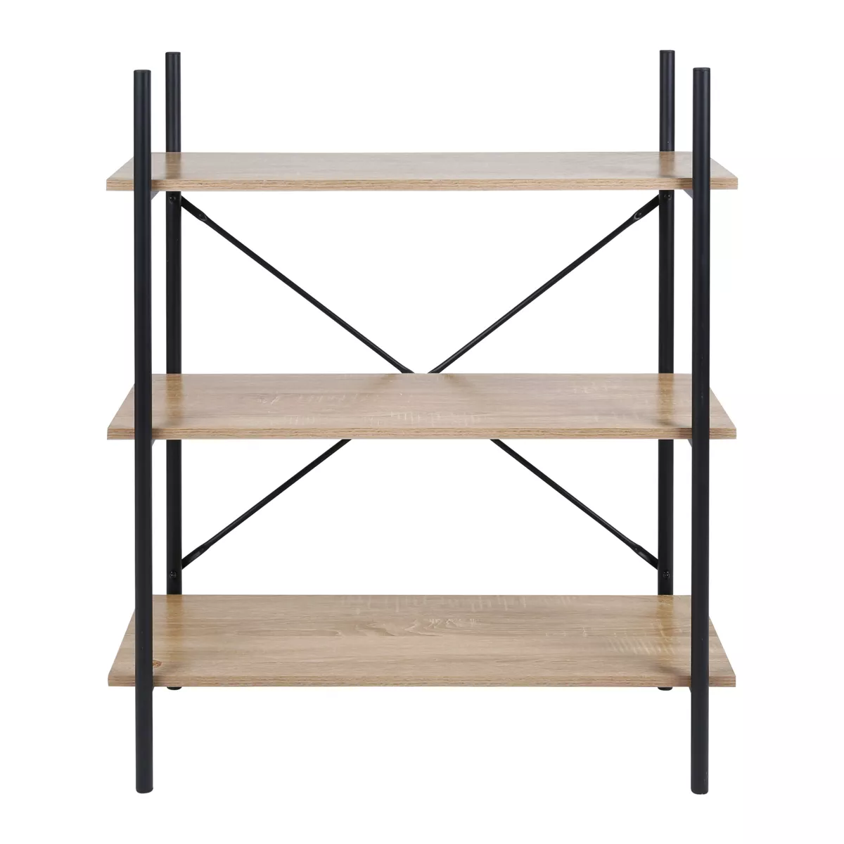 Scaffale a 3 livelli in legno e metallo (H96.5 cm) Lola Nero