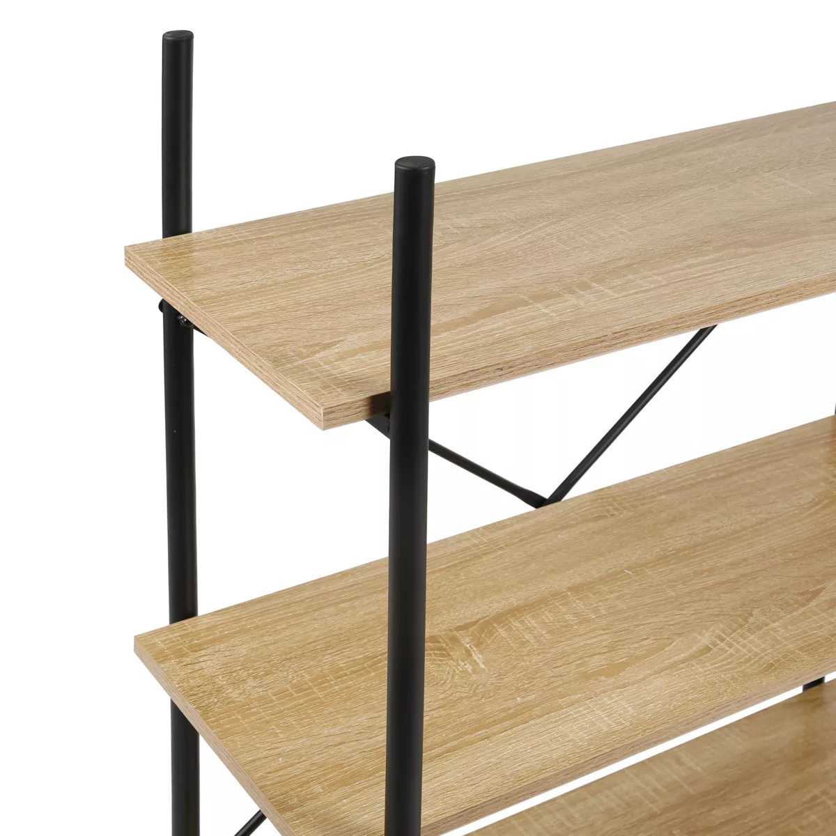 Scaffale a 3 livelli in legno e metallo (H96.5 cm) Lola Nero