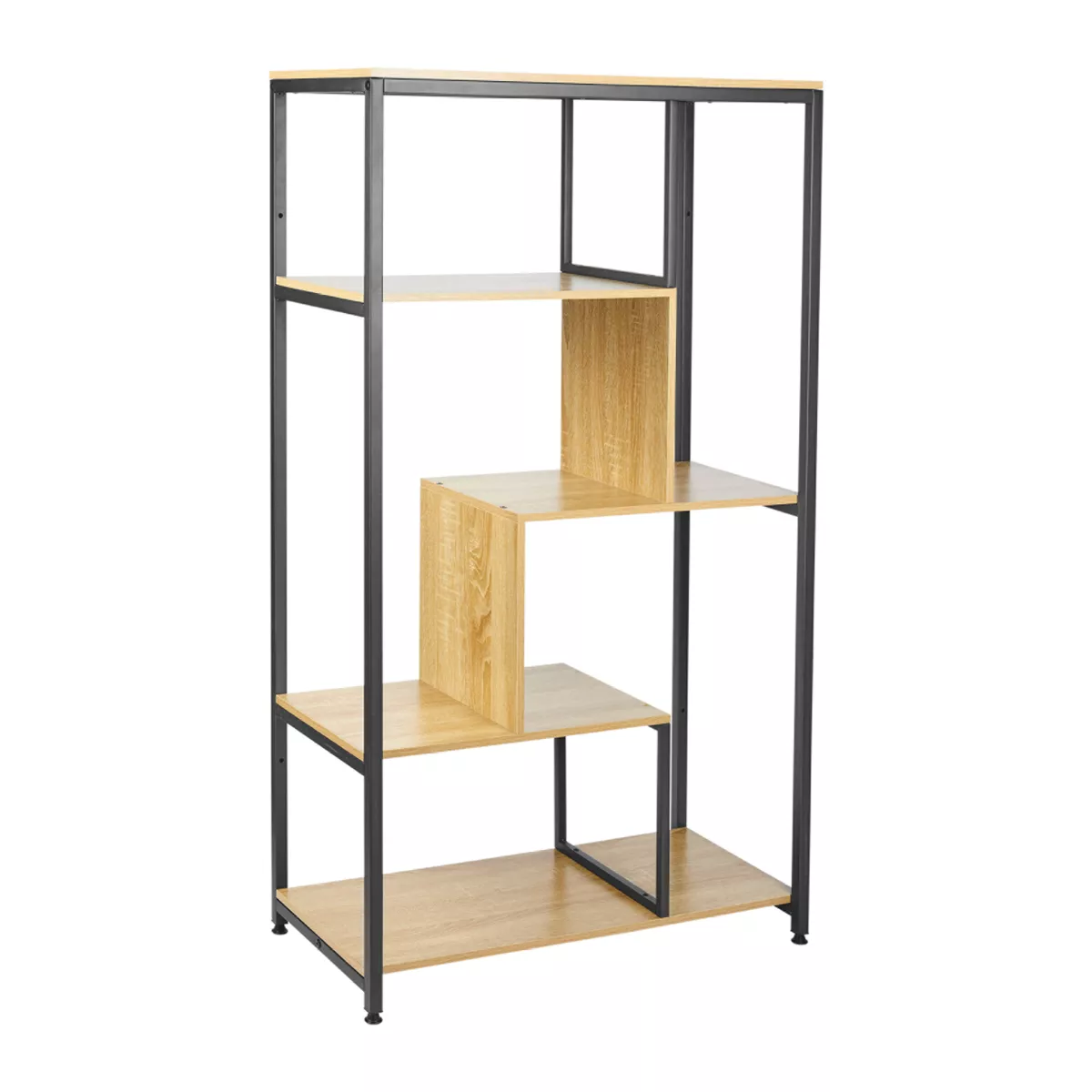 Regal 4 Ebenen Holz und Metall (H130 cm) Anny Schwarz