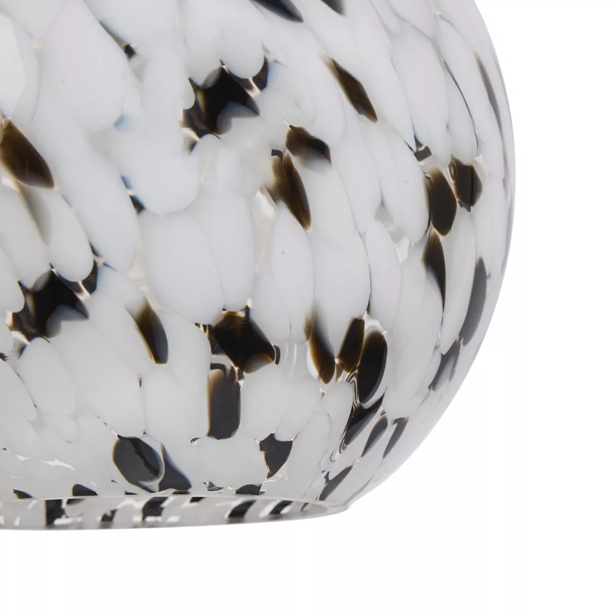 Suspension Verre 'Pepper' Noire Blanche Dim : l20xH18.5xP20cm