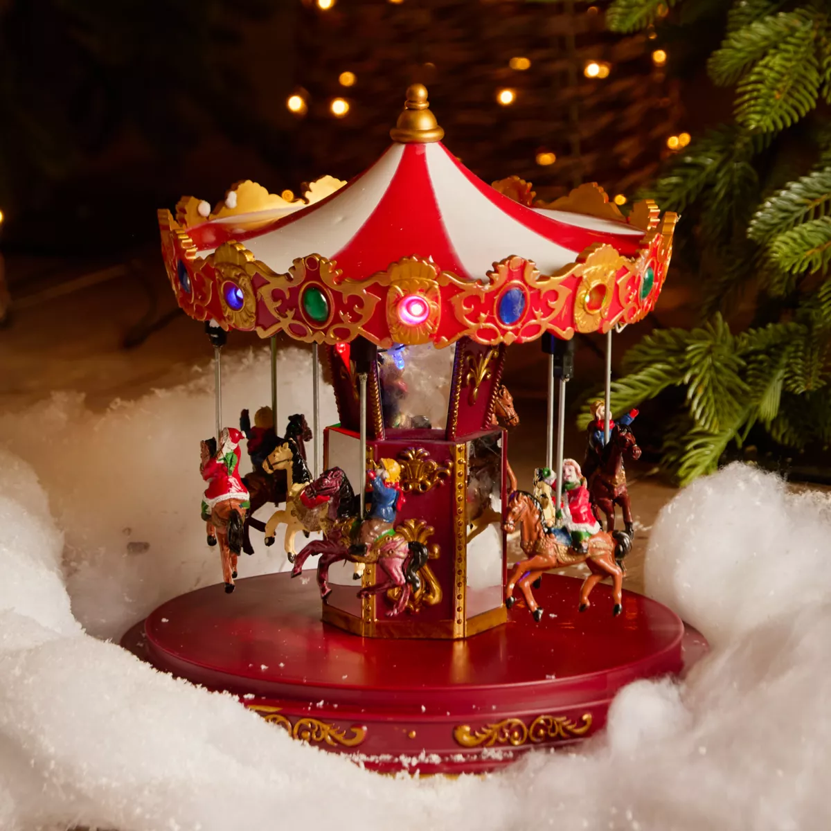 Carosello luminoso, animato e musicale (H25 cm) Ricordi d'Inverno