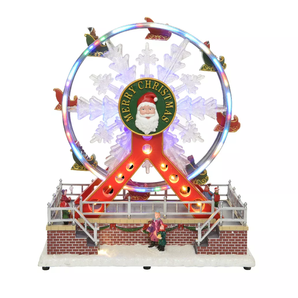 Grande roue lumineuse et musicale Merry Christmas 2