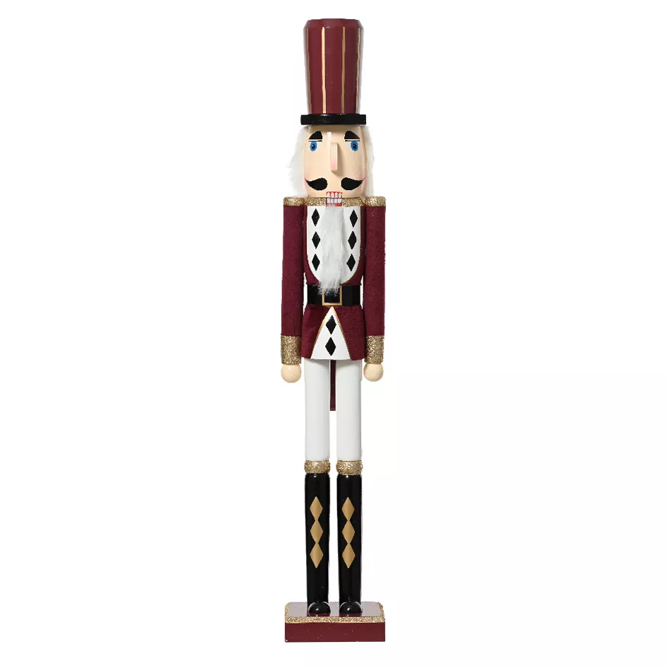1 Casse-noisette bois de pin L12.50-W11.50-H76cm lie-de-vin 