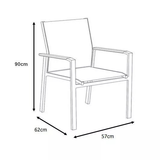 Sedia da giardino alluminio impilabile Bali - Bianco 5