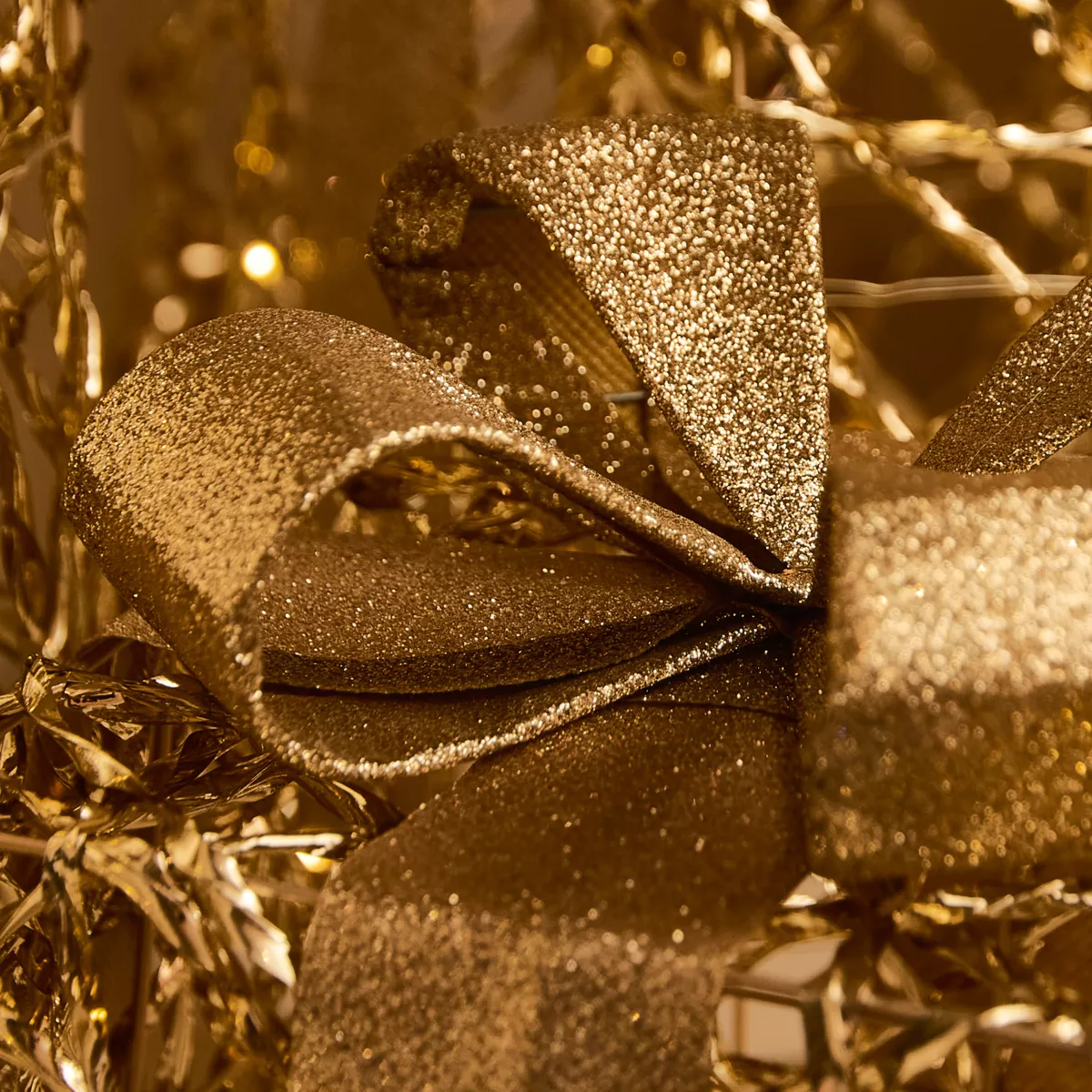 Lot de 3 cadeaux lumineux à piles 30 LED (H30 cm) Féerie Or et Blanc chaud