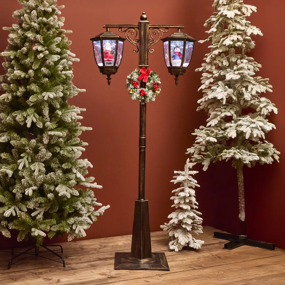 Lampada da terra doppia illuminata 66 LED (H188 cm) Natale Magico Nero