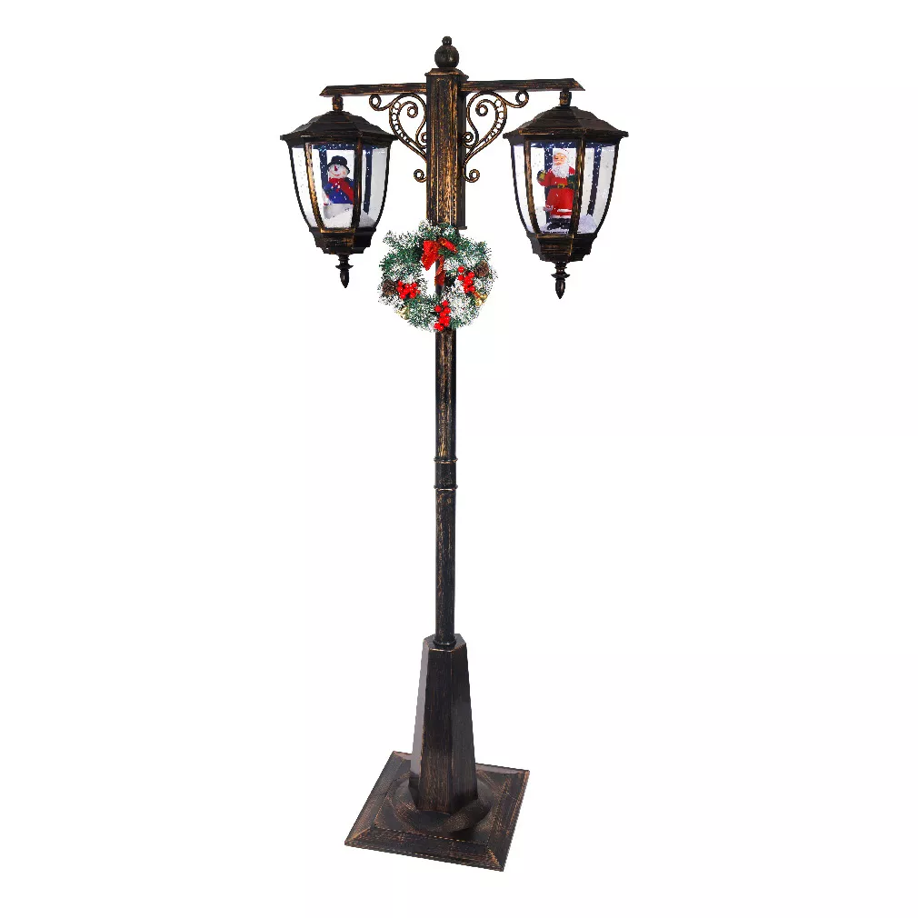 Lampada da terra doppia illuminata 66 LED (H188 cm) Natale Magico Nero