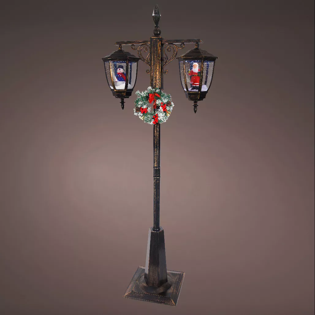 Lampada da terra doppia illuminata 66 LED (H188 cm) Natale Magico Nero