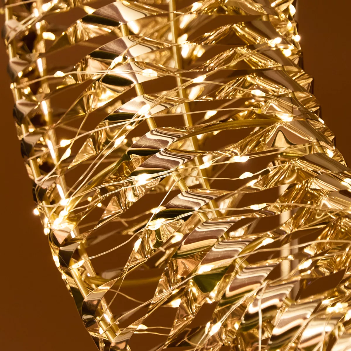 Leuchtender Weihnachtskranz 960 Micro LED (D70 cm) Flash-Effekt Gold und warmweiß