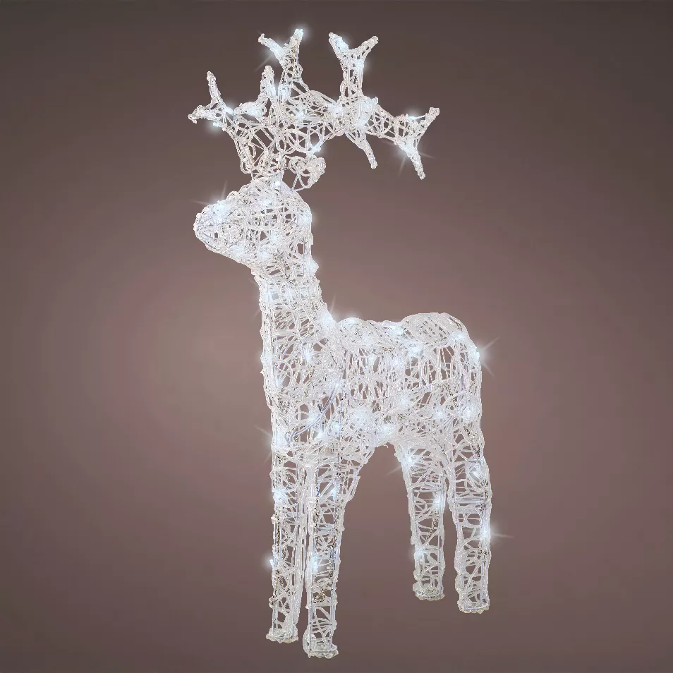 Renna luminosa flessibile 80 LED (H89 cm) Skoll Bianco freddo