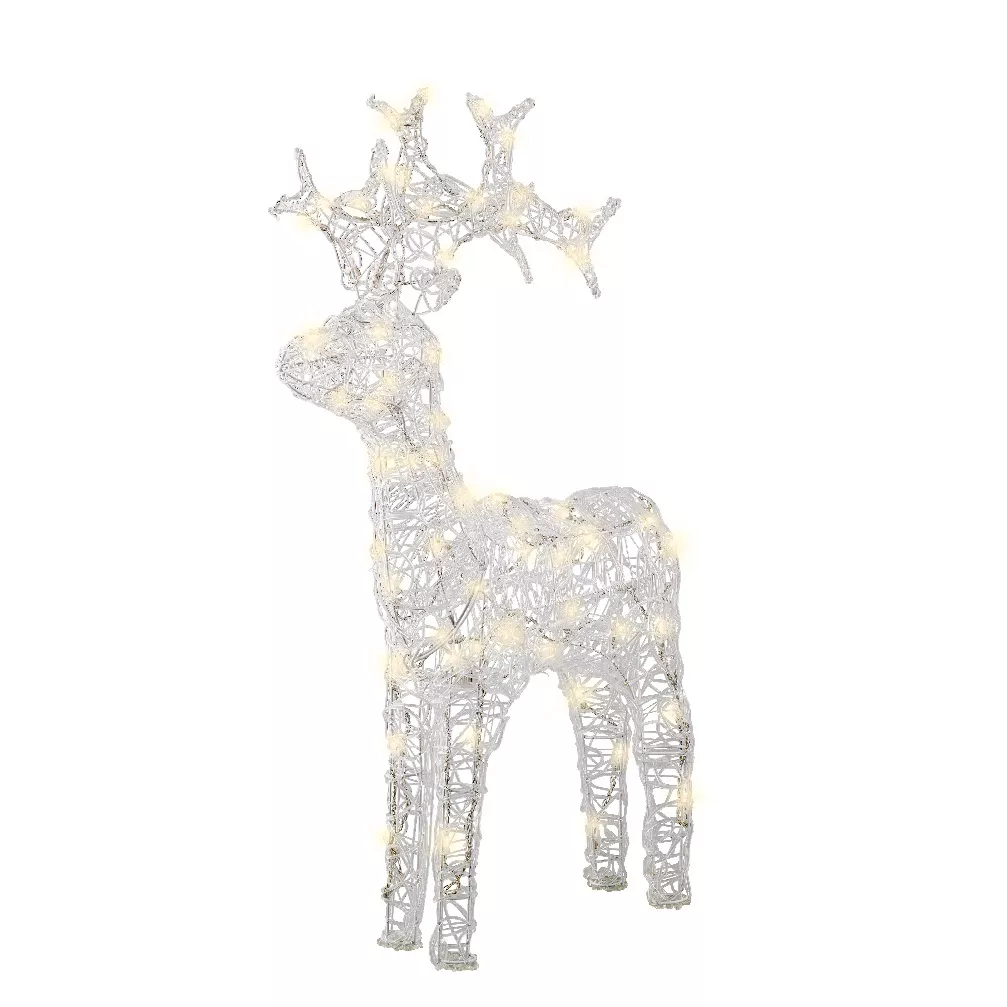 Renna luminosa flessibile 80 LED (H89 cm) Skoll Bianco caldo