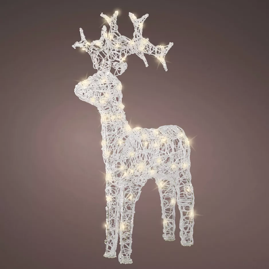 Renna luminosa flessibile 80 LED (H89 cm) Skoll Bianco caldo