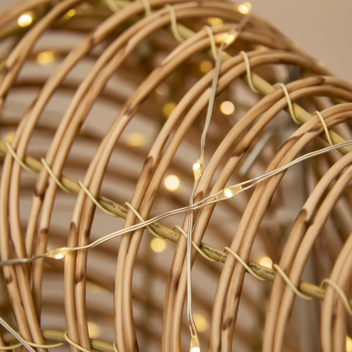 Reno luminoso 1320 Micro LED (H180cm) Stan resina trenzada Natural Blanco cÃ¡lido