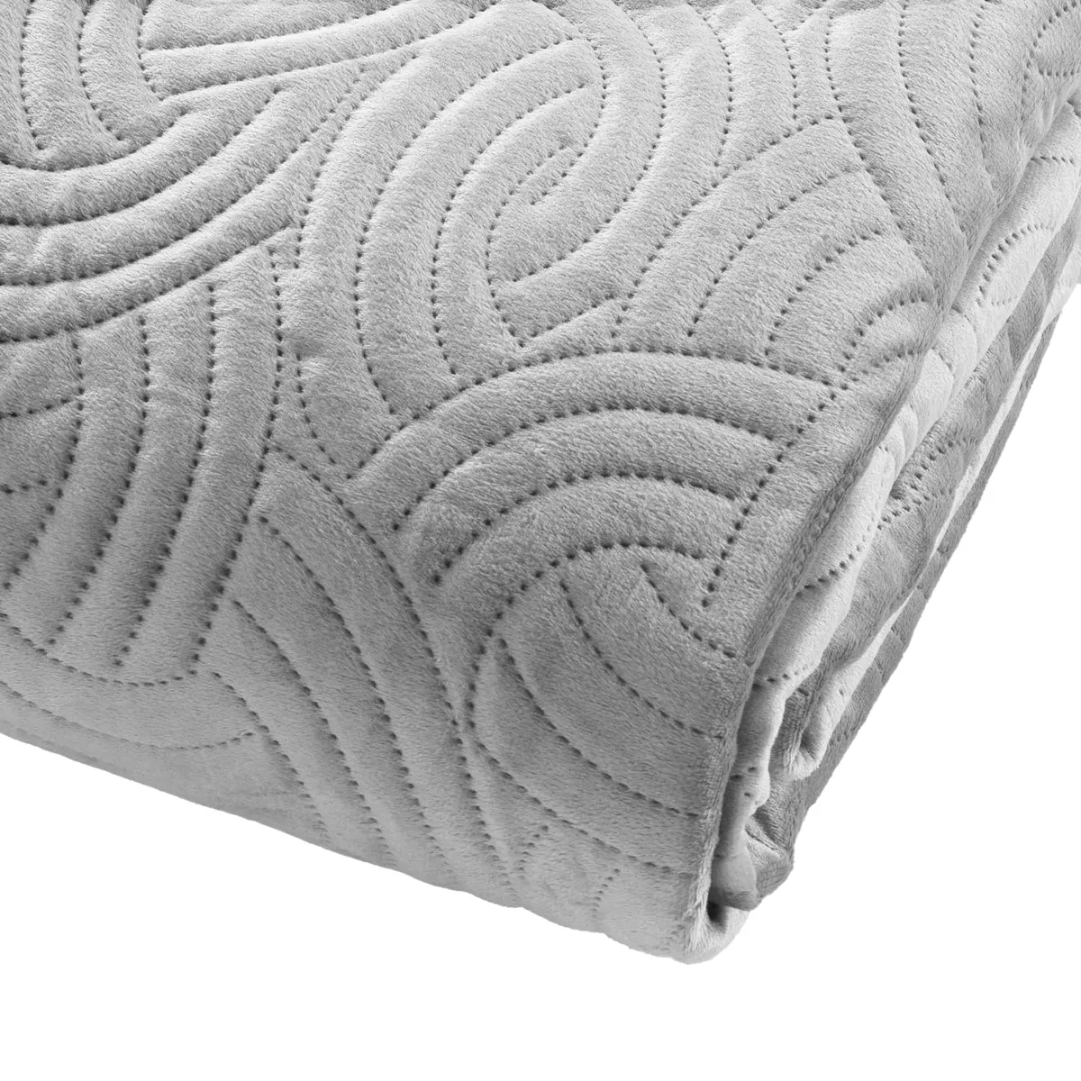 Colcha acolchada y dos fundas de almohada (240 x 260 cm) Solange Gris