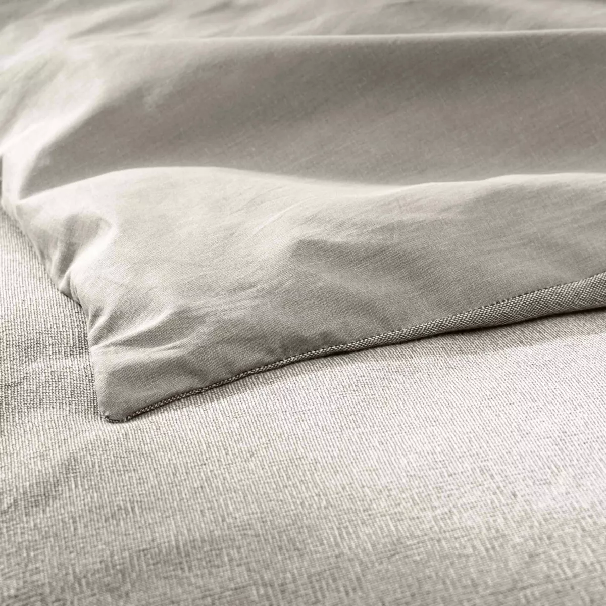 Parure 3 Pices (240 x 220 cm) Meline Anthracite, 100% Coton Fils Teints