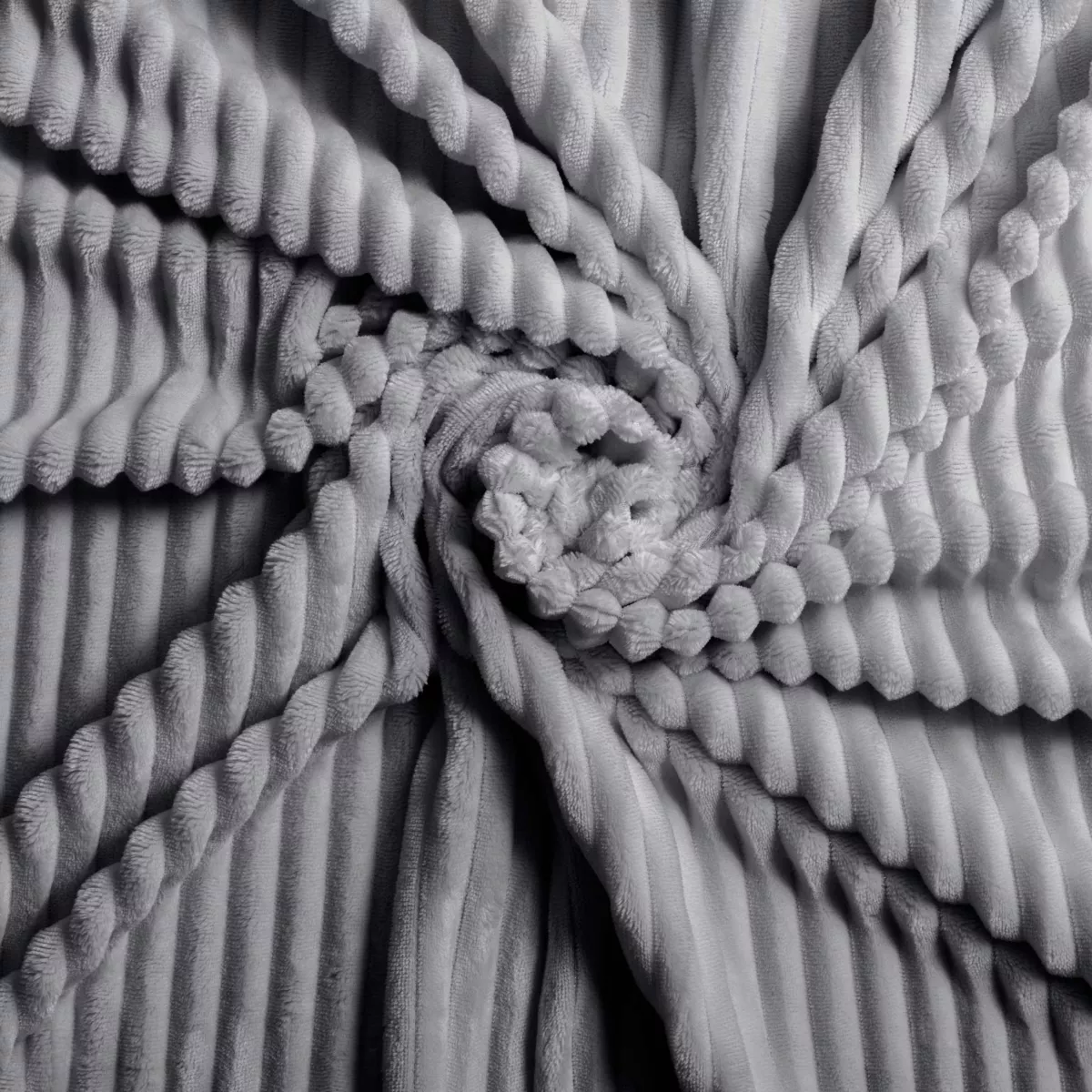 Funda nórdica y dos fundas de almohada de franela (240 x 220 cm) Veloutea Gris antracita