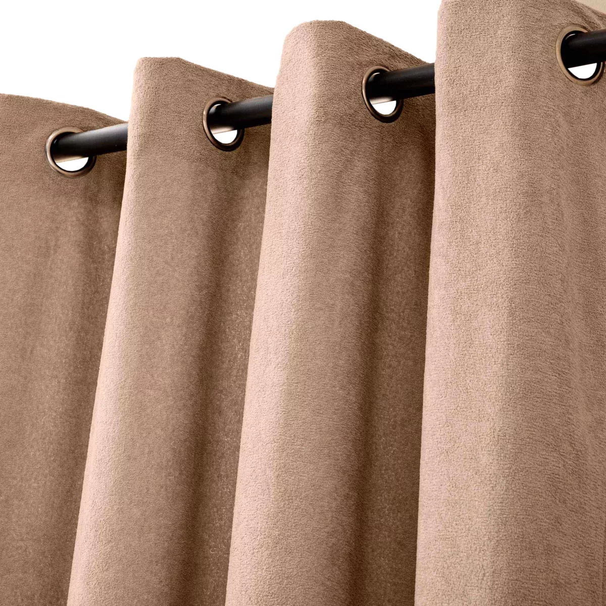 Rideau ˆ Oeillets (140 x 260 cm) Winona Sable, Bouclette Unie