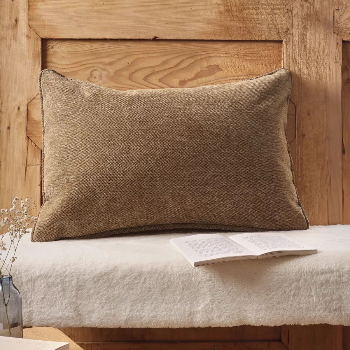 Coussin rectangulaire tissé (40 x 60 cm) Magnus Camel