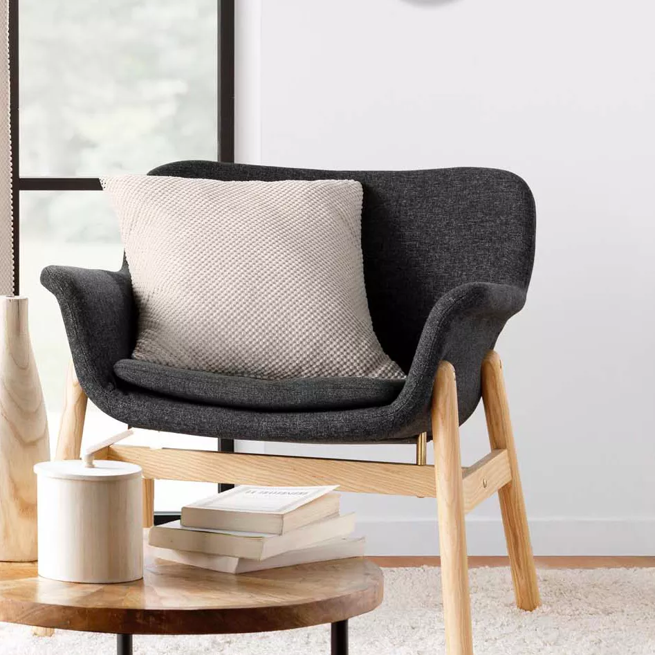 Coussin DŽhoussable (45 x 45 cm) Java Naturel, Flanelle Relief Unie