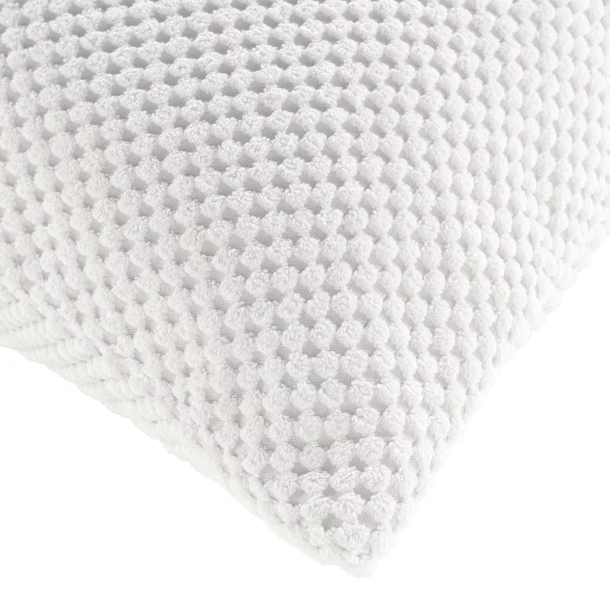 Coussin DŽhoussable (45 x 45 cm) Java Blanc, Flanelle Relief Unie