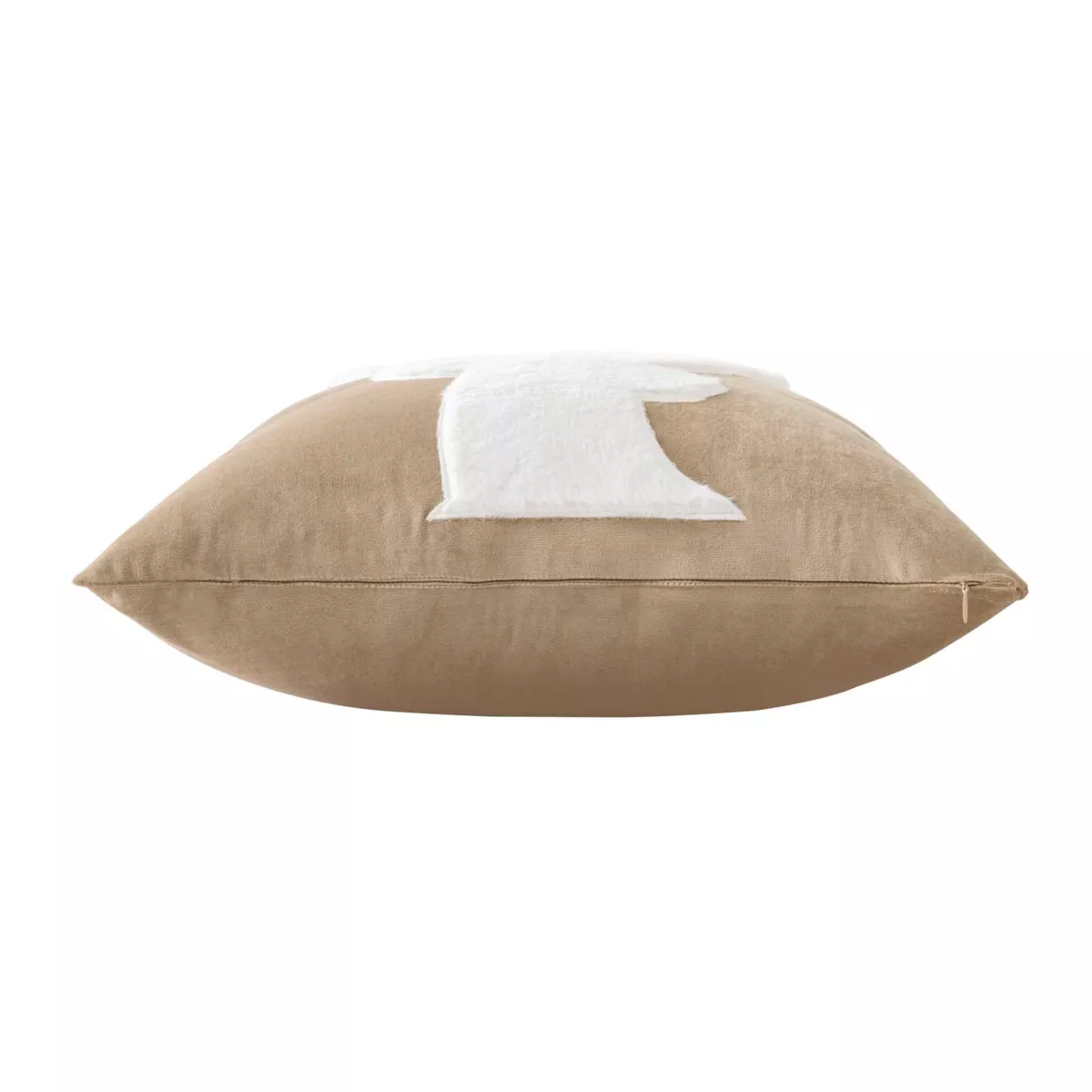 Coussin DŽhoussable (45 x 45 cm) Vik Sable,Velours et Imitation Fourrure
