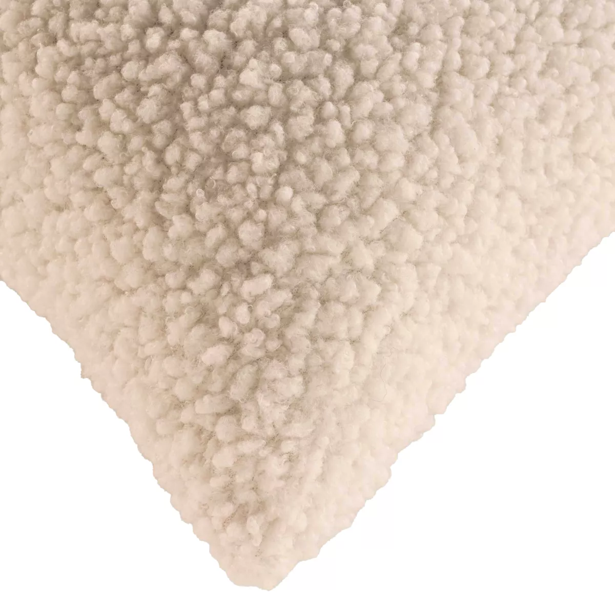 Housse de Coussin (40 x 40 cm) Woolen Naturel, Bouclette Unie