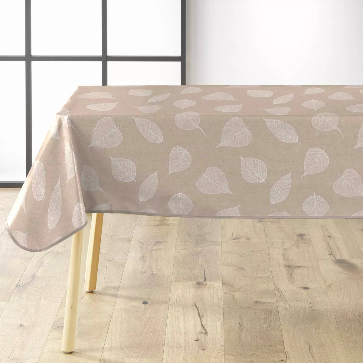 Nappe Rectangle (140 x 240 cm) Feuillys Blanc, PVC Textilia