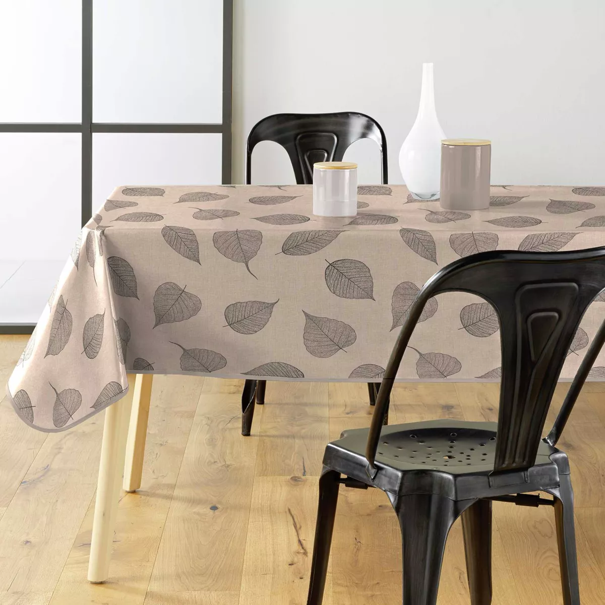 Nappe Rectangle (140 x 240 cm) Feuillys Lin, PVC Textilia