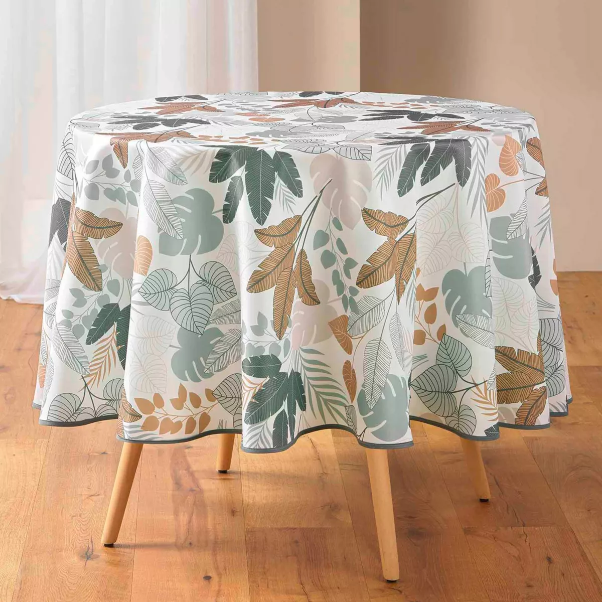 Tovaglia rotonda anti-macchia (180 cm) Fidji Verde