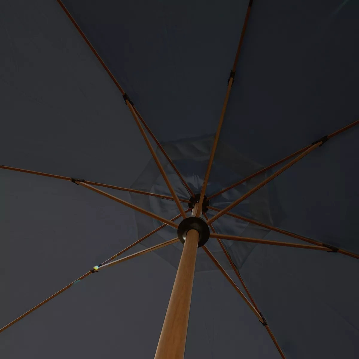 Parasol rond aluminium (D3,5 m) Yucatan effet Bois et gris anthracite