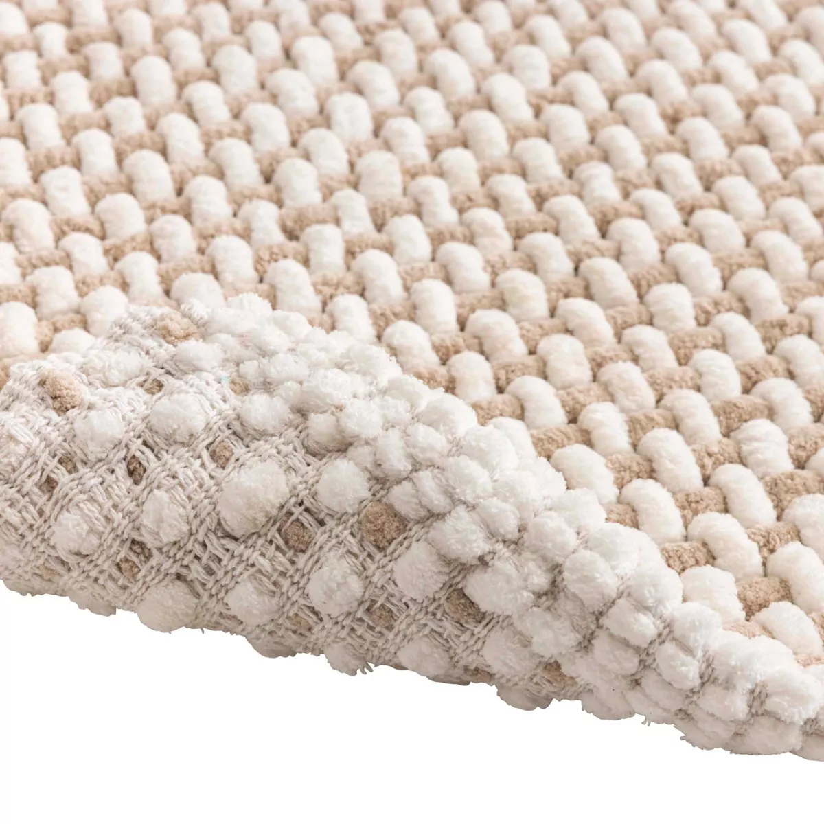 Tapis de Bain (50 x 80 cm) Rafael Sable, Coton/Polyester Chenille