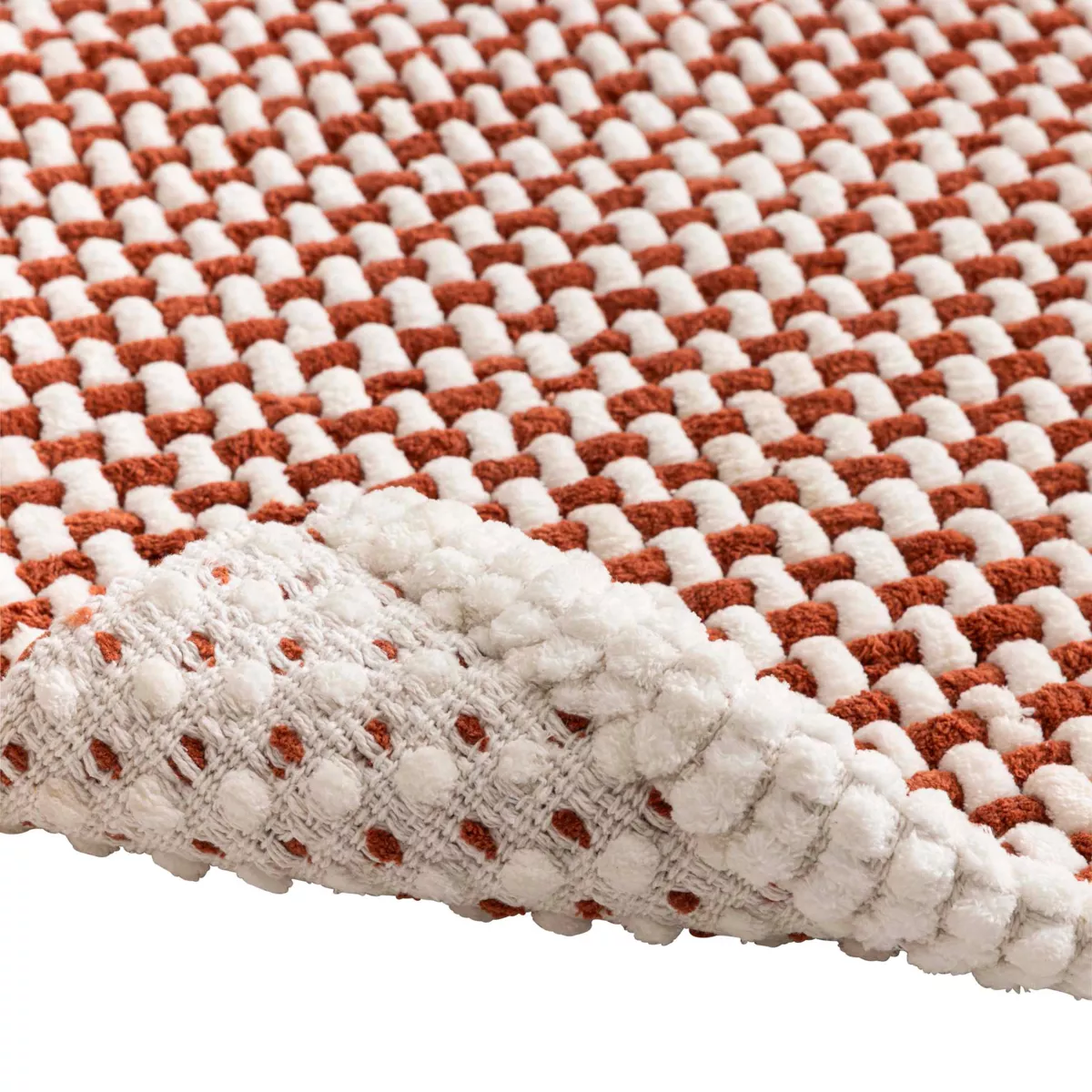 Tapis de Bain (50 x 80 cm) Rafael Terracotta, Coton/Polyester Chenille