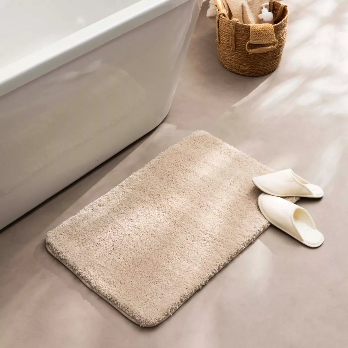 Tapis de Bain (50 x 80 cm) Mael Sable, Polycoton Jacquard