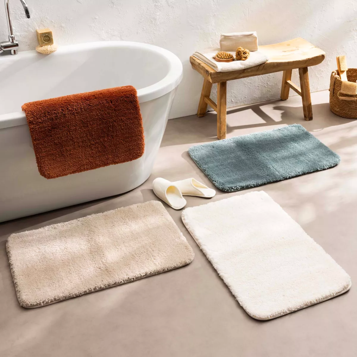 Tapis de Bain (50 x 80 cm) Mael Sable, Polycoton Jacquard