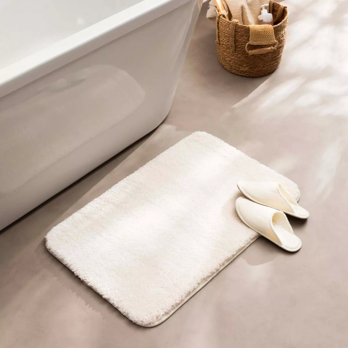 Tapis de Bain (50 x 80 cm) Mael Naturel, Polycoton Jacquard