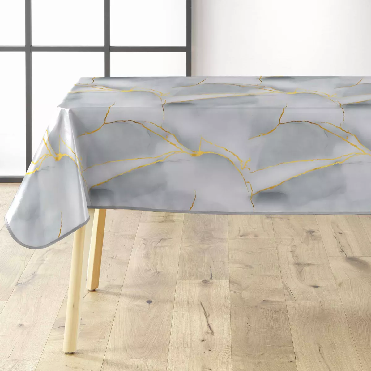 Nappe Rectangle (140 x 240 cm) Marbrelle, PVC Textilia Pailettes