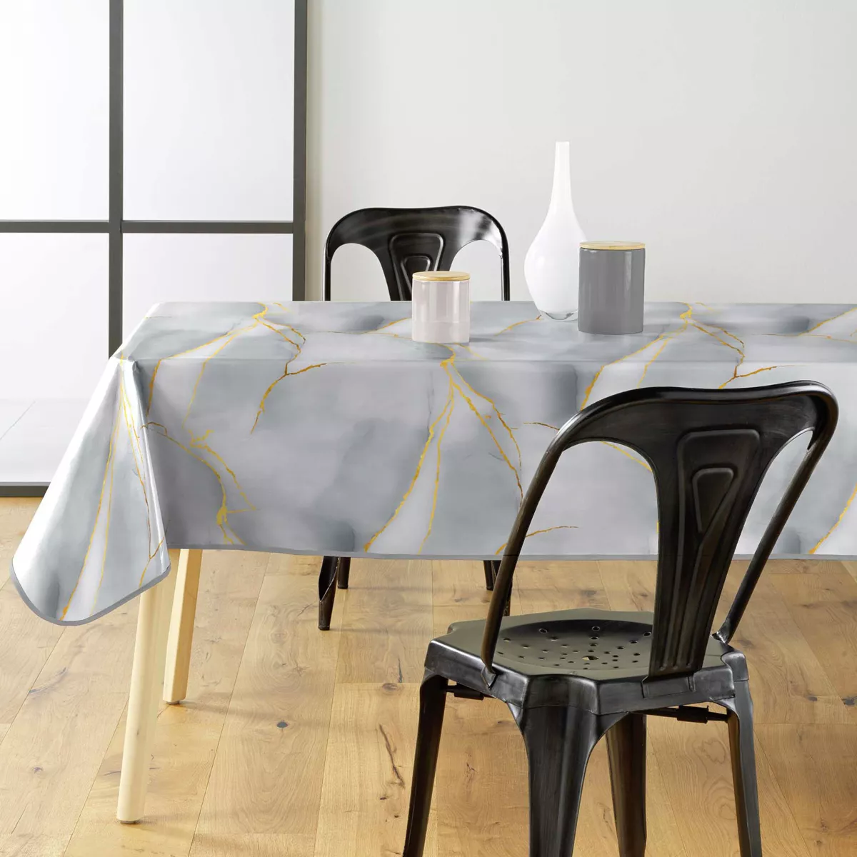 Nappe Rectangle (140 x 240 cm) Marbrelle, PVC Textilia Pailettes