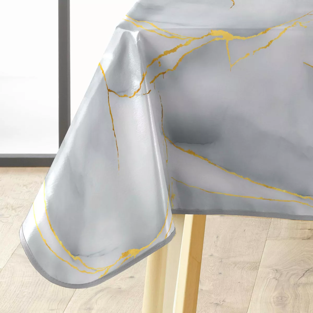 Nappe Rectangle (140 x 240 cm) Marbrelle, PVC Textilia Pailettes