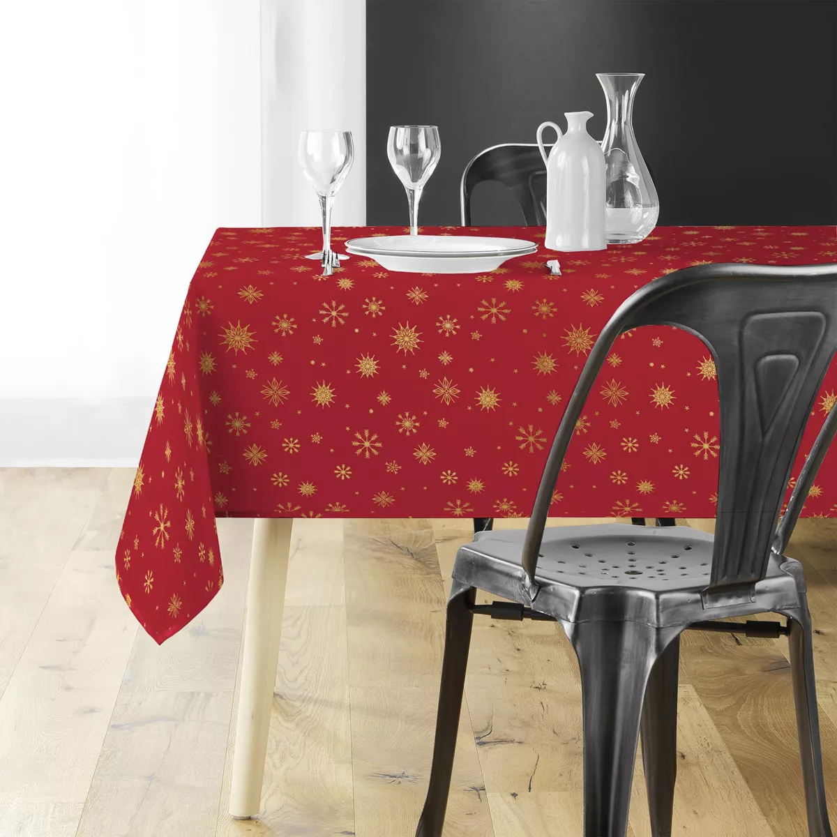 Tovaglia natalizia rettangolare (140 x 240 cm) Astrelia Rosso e oro