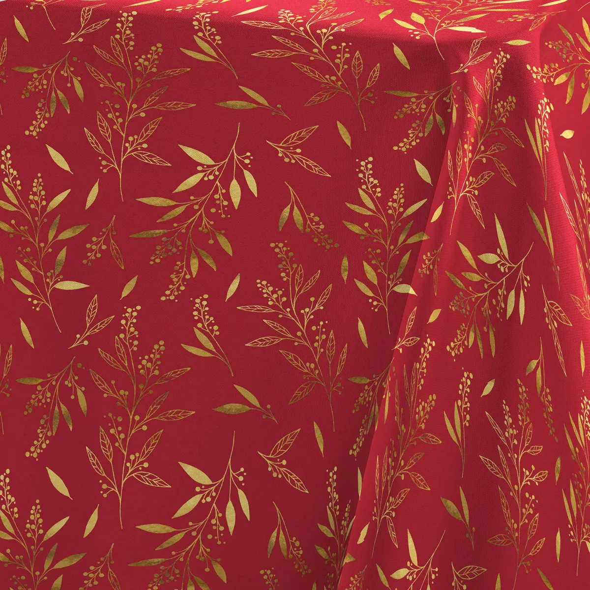 Tovaglia di Natale rettangolare (140 x 240 cm) Naelle Rosso e oro