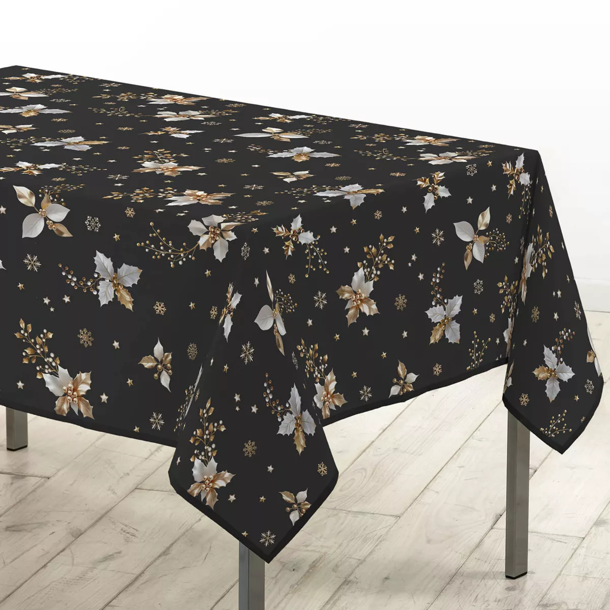 NAPPE RECTANGLE 150 x 240 CM POLYESTER IMPRIME GUIDO ANTHRACITE