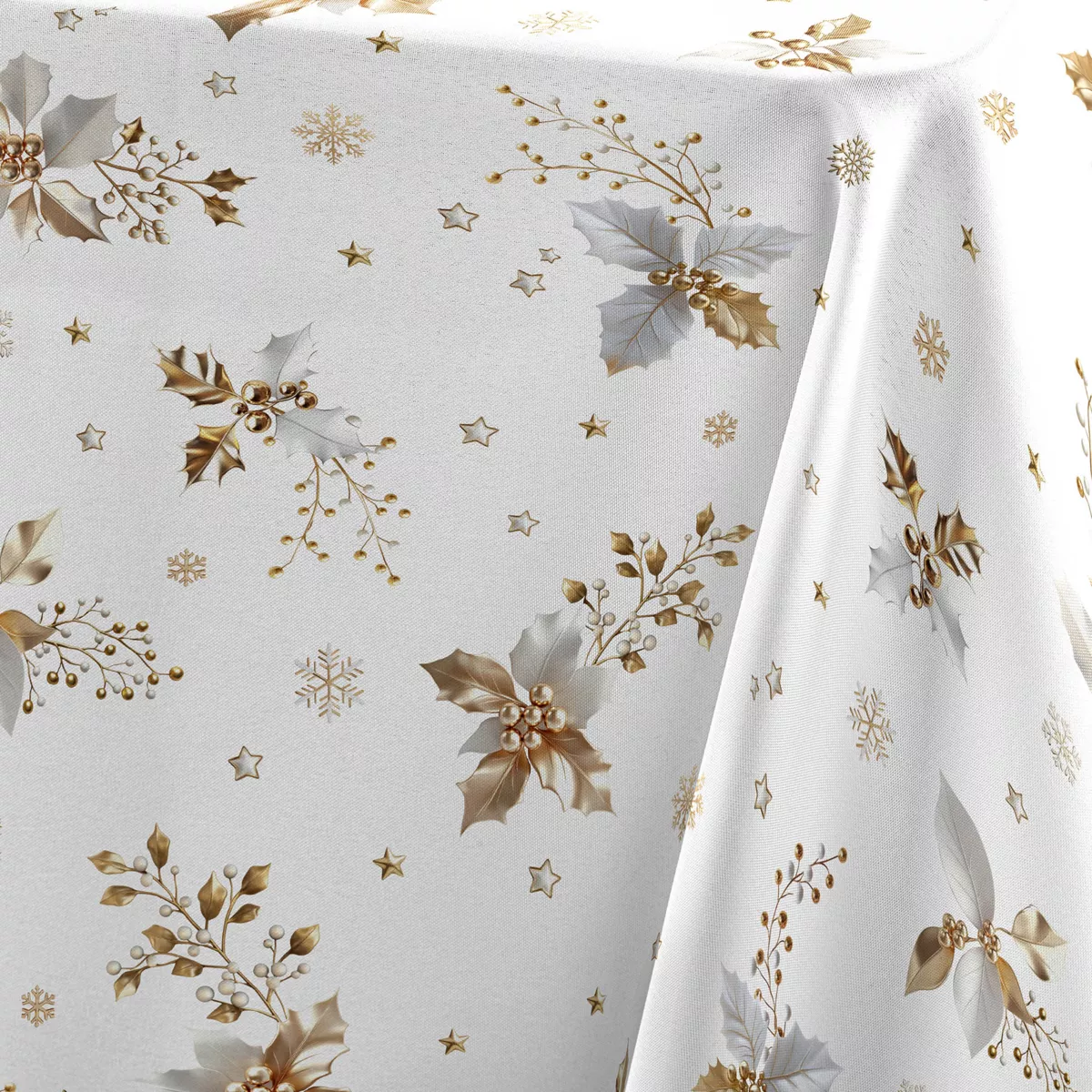 NAPPE RECTANGLE 150 x 240 CM POLYESTER IMPRIME GUIDO BLANC