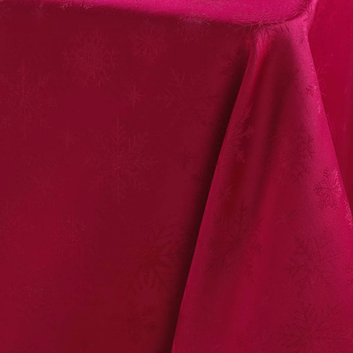 NAPPE RECTANGLE 140 x 300 CM JACQUARD FLOCONS ROUGE