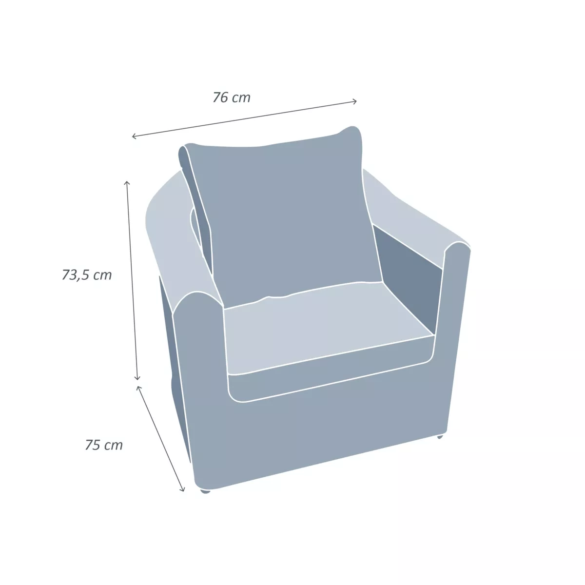 Fauteuil de jardin en résine tressée Calvi Gris clair