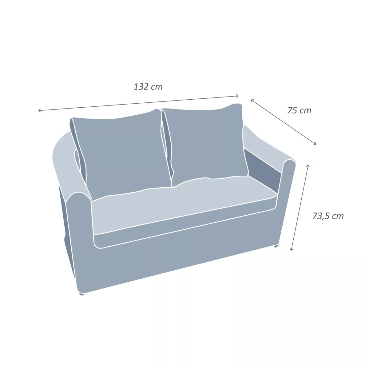 Canapé de jardin en résine tressée 2 places Calvi Sépia et beige