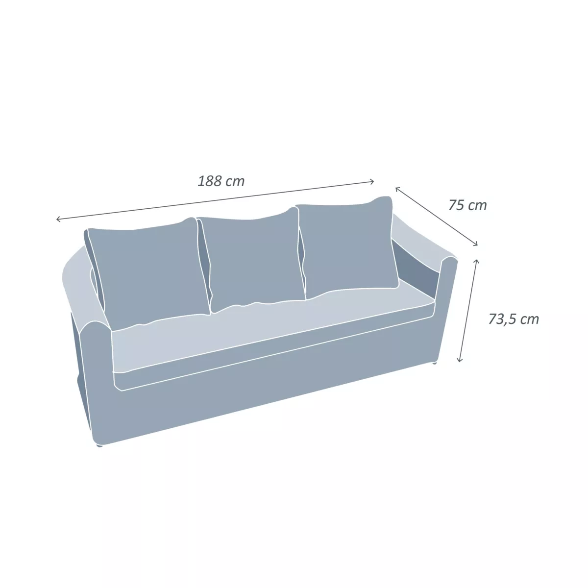 Divano da giardino in resina intrecciata 3 posti Calvi Bianco